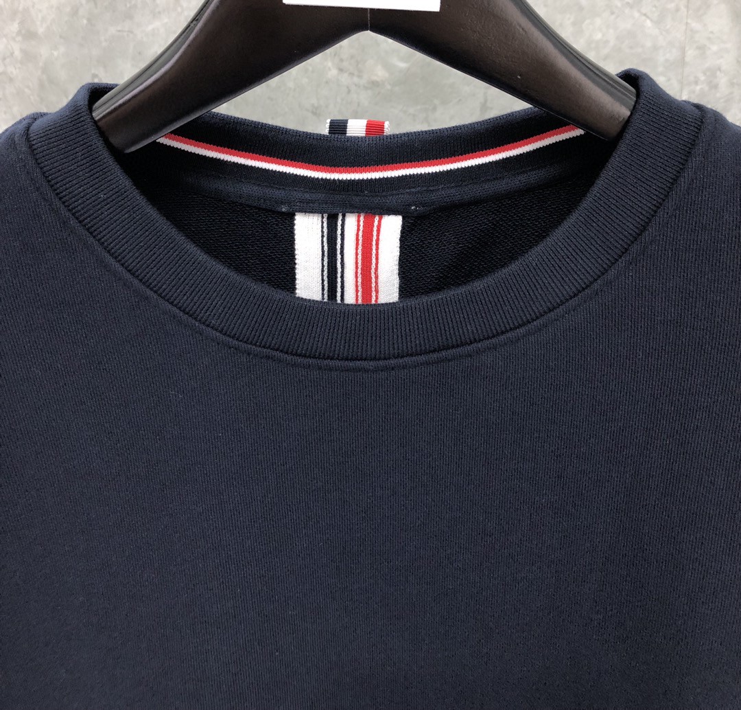 THOM BROWNE 后背织带圆领卫衣 套头 长袖 灰色 宝蓝色 黑色 MJT085A-03377-055