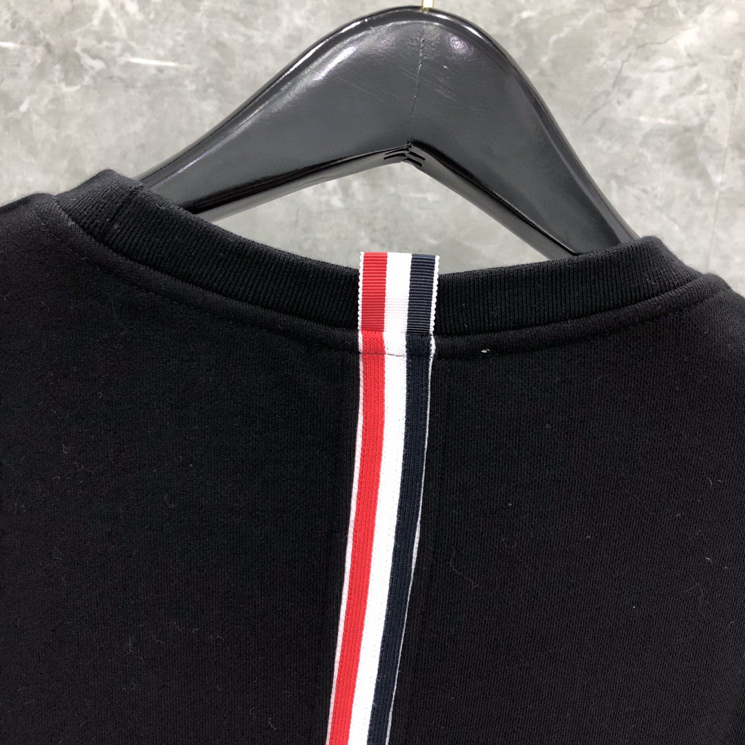 THOM BROWNE 后背织带圆领卫衣 套头 长袖 灰色 宝蓝色 黑色 MJT085A-03377-055