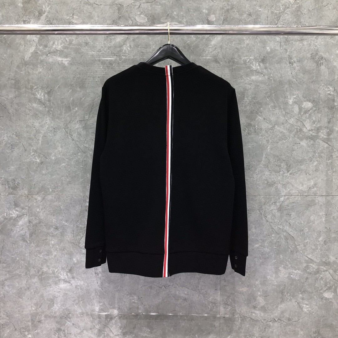 THOM BROWNE 后背织带圆领卫衣 套头 长袖 灰色 宝蓝色 黑色 MJT085A-03377-055
