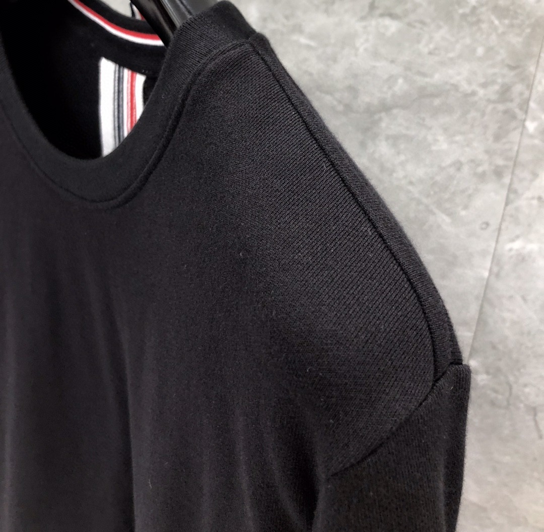 THOM BROWNE 后背织带圆领卫衣 套头 长袖 灰色 宝蓝色 黑色 MJT085A-03377-055