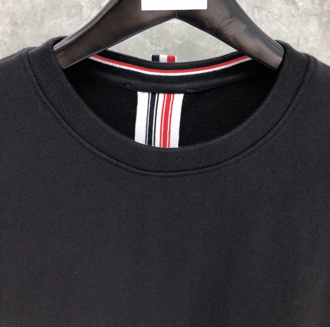 THOM BROWNE 后背织带圆领卫衣 套头 长袖 灰色 宝蓝色 黑色 MJT085A-03377-055