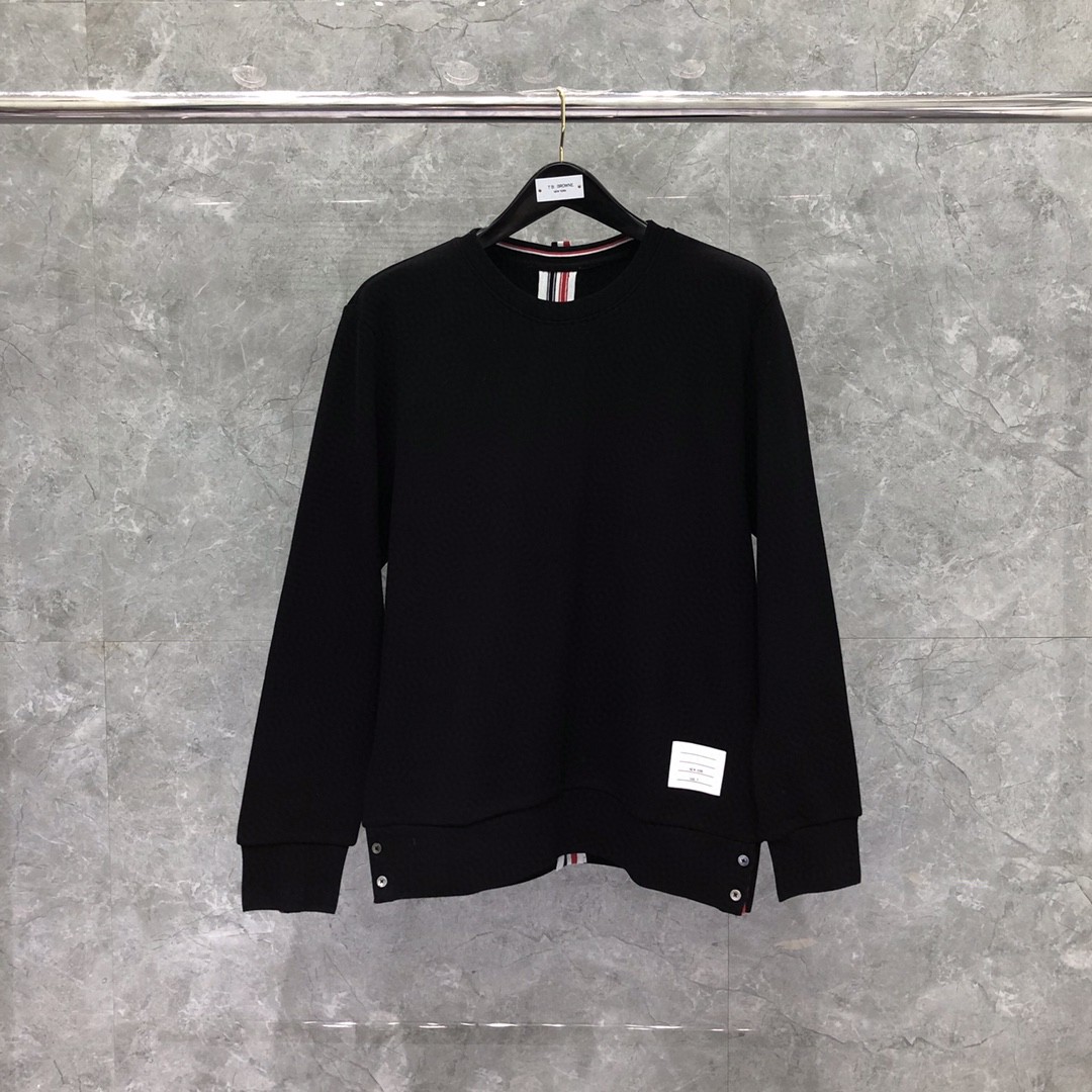 THOM BROWNE 后背织带圆领卫衣 套头 长袖 灰色 宝蓝色 黑色 MJT085A-03377-055