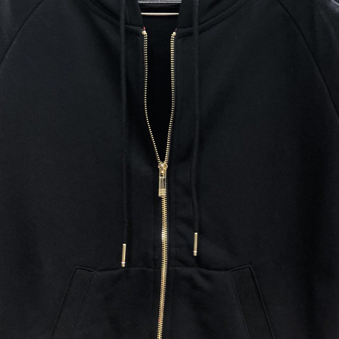 THOM BROWNE 袖子白色四杠拉链连帽卫衣 长袖 外套 灰色 藏青色 黑色 