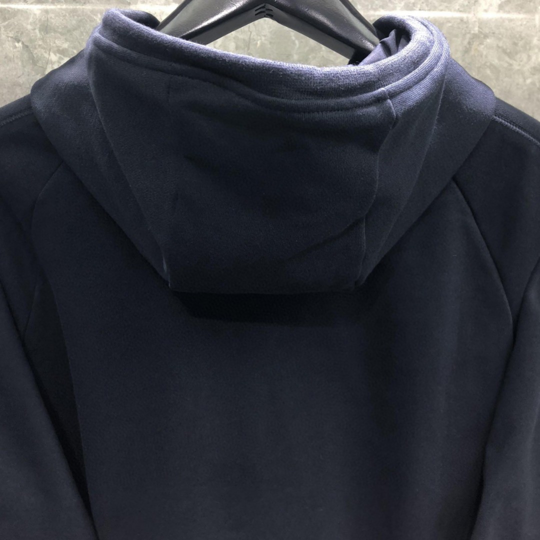 THOM BROWNE 袖子白色四杠拉链连帽卫衣 长袖 外套 灰色 藏青色 黑色 