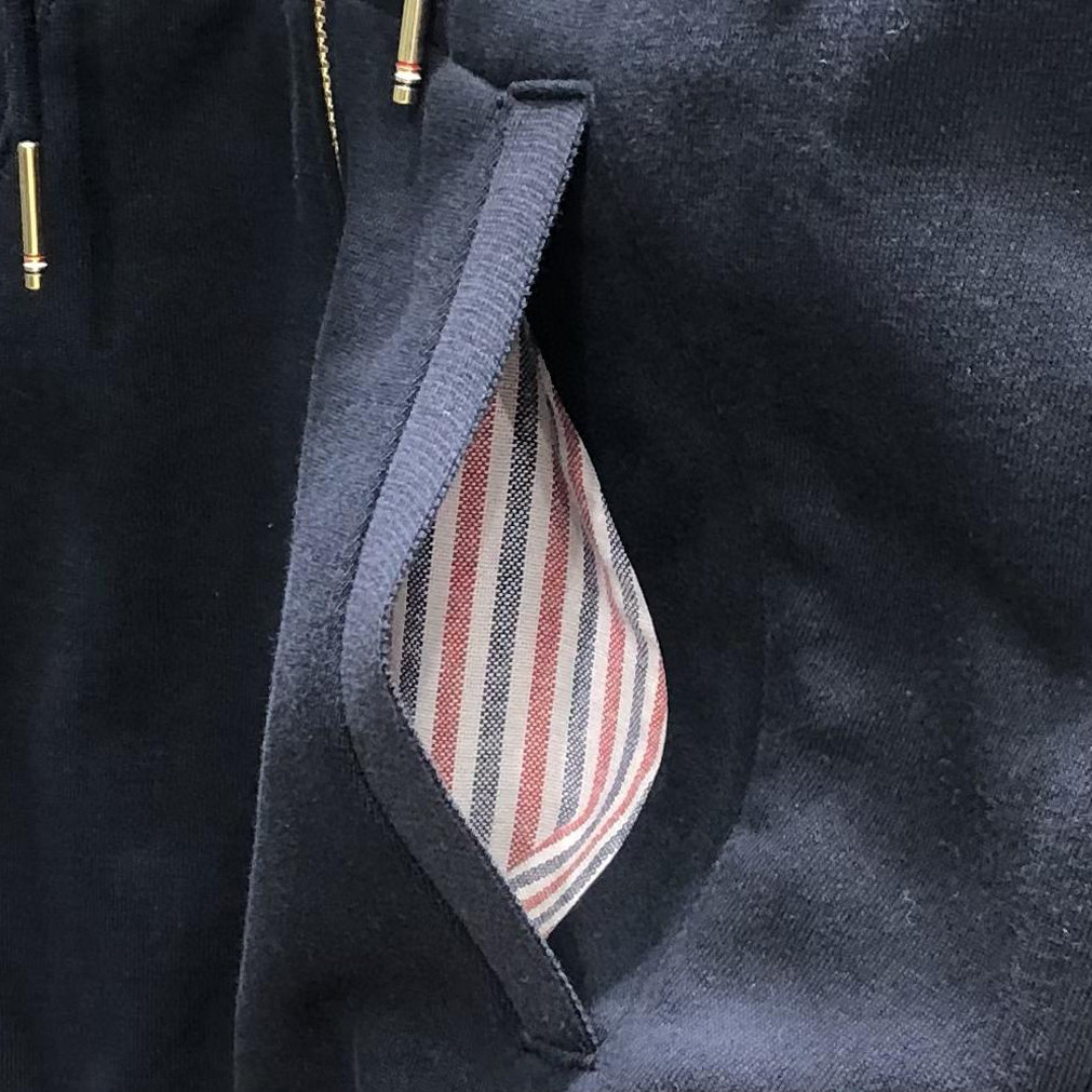 THOM BROWNE 袖子白色四杠拉链连帽卫衣 长袖 外套 灰色 藏青色 黑色 