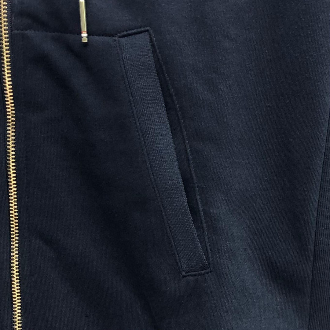 THOM BROWNE 袖子白色四杠拉链连帽卫衣 长袖 外套 灰色 藏青色 黑色 