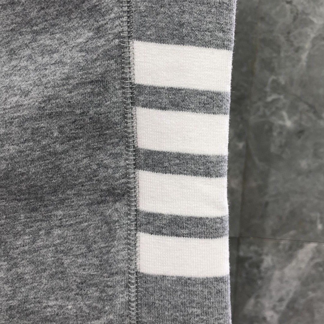 THOM BROWNE 袖子白色四杠拉链连帽卫衣 长袖 外套 灰色 藏青色 黑色 