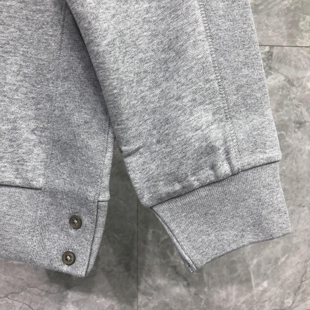 THOM BROWNE 白色袖子四杠圆领卫衣 套头 长袖 灰色 藏青色 黑色 