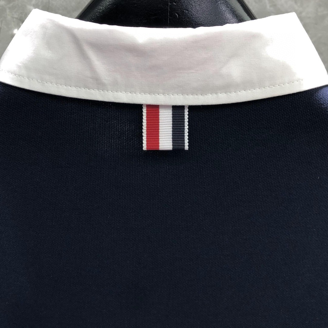 THOM BROWNE 翻领Polo衫 卫衣 长袖 灰色 藏青色 MJP174A-J0059-415