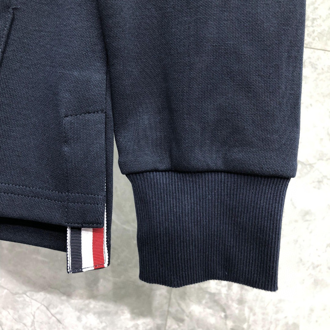 THOM BROWNE 翻领Polo衫 卫衣 长袖 灰色 藏青色 MJP174A-J0059-415
