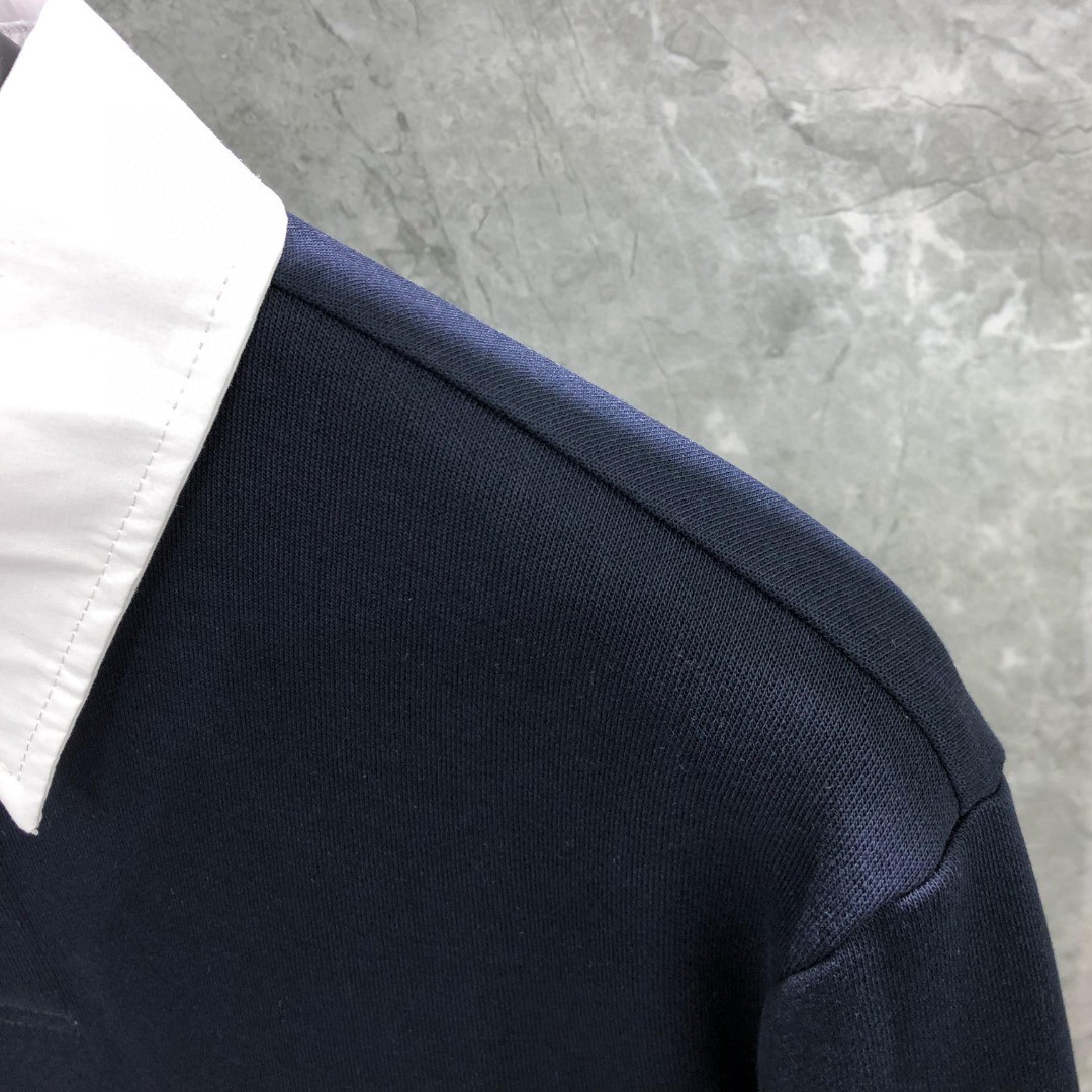 THOM BROWNE 翻领Polo衫 卫衣 长袖 灰色 藏青色 MJP174A-J0059-415