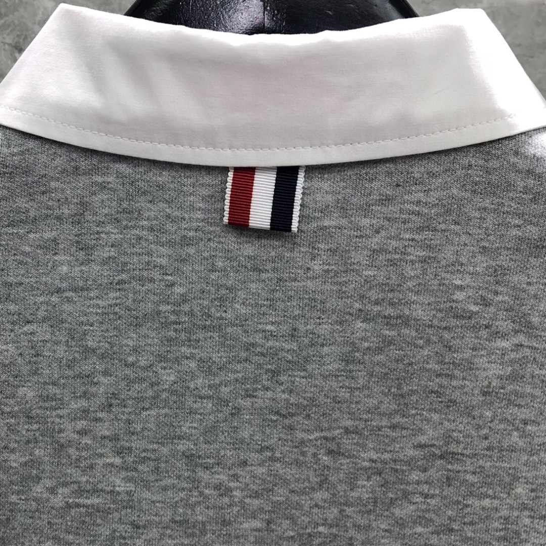 THOM BROWNE 翻领Polo衫 卫衣 长袖 灰色 藏青色 MJP174A-J0059-415