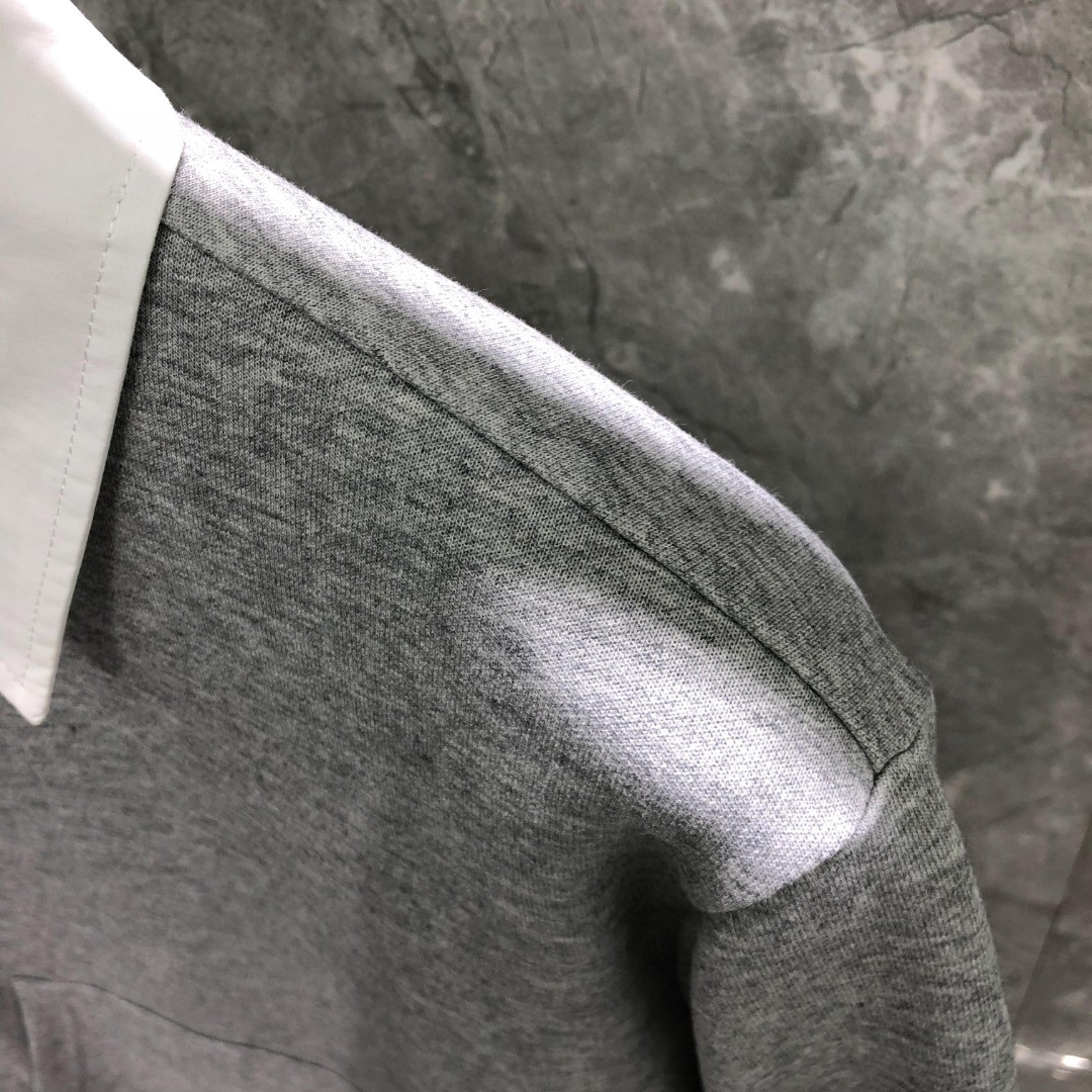 THOM BROWNE 翻领Polo衫 卫衣 长袖 灰色 藏青色 MJP174A-J0059-415