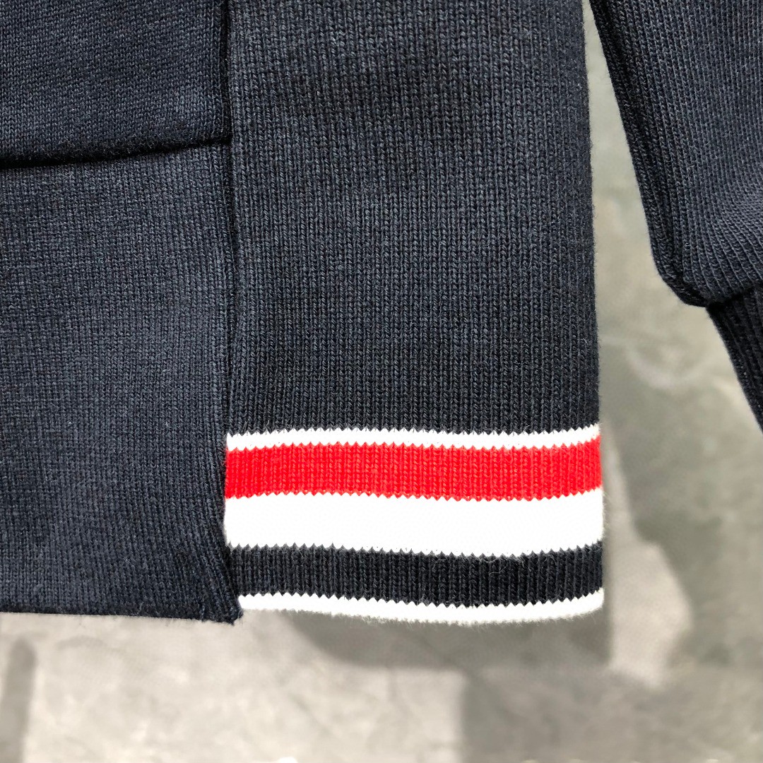 THOM BROWNE 纯色圆领卫衣 长袖 灰色 藏青色 