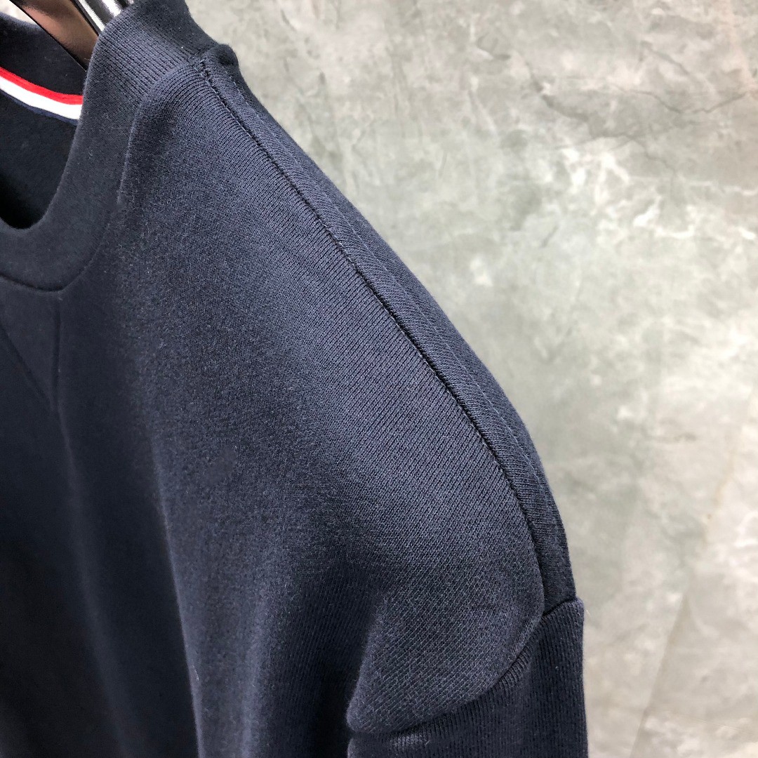 THOM BROWNE 纯色圆领卫衣 长袖 灰色 藏青色 