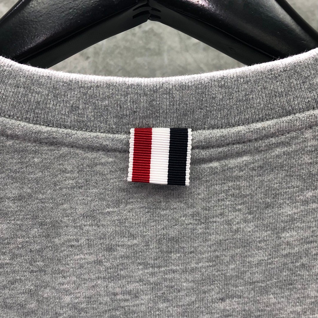 THOM BROWNE 纯色圆领卫衣 长袖 灰色 藏青色 