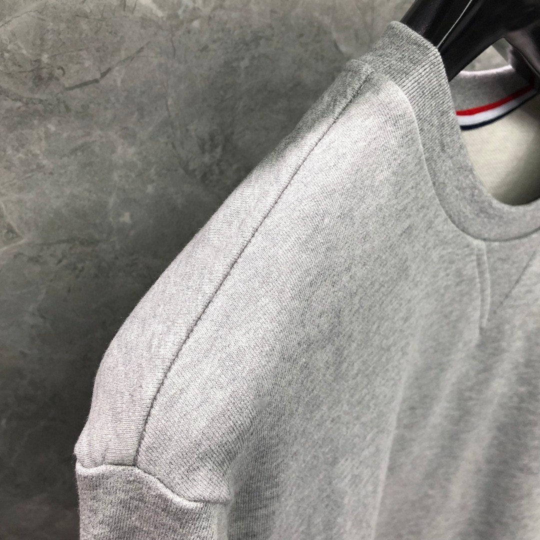 THOM BROWNE 纯色圆领卫衣 长袖 灰色 藏青色 