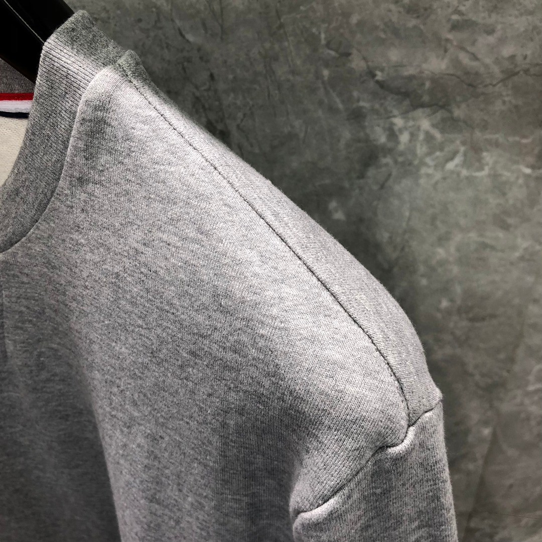 THOM BROWNE 纯色圆领卫衣 长袖 灰色 藏青色 