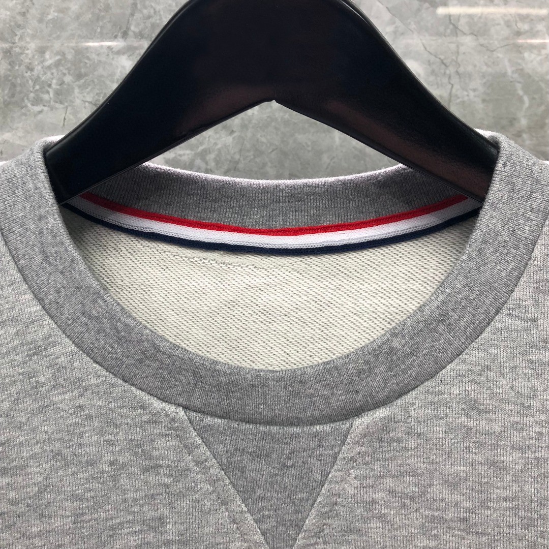 THOM BROWNE 纯色圆领卫衣 长袖 灰色 藏青色 