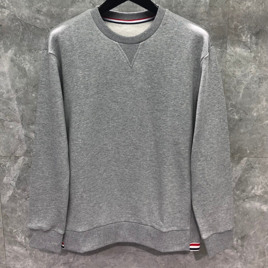 THOM BROWNE 纯色圆领卫衣 长袖 灰色 藏青色 