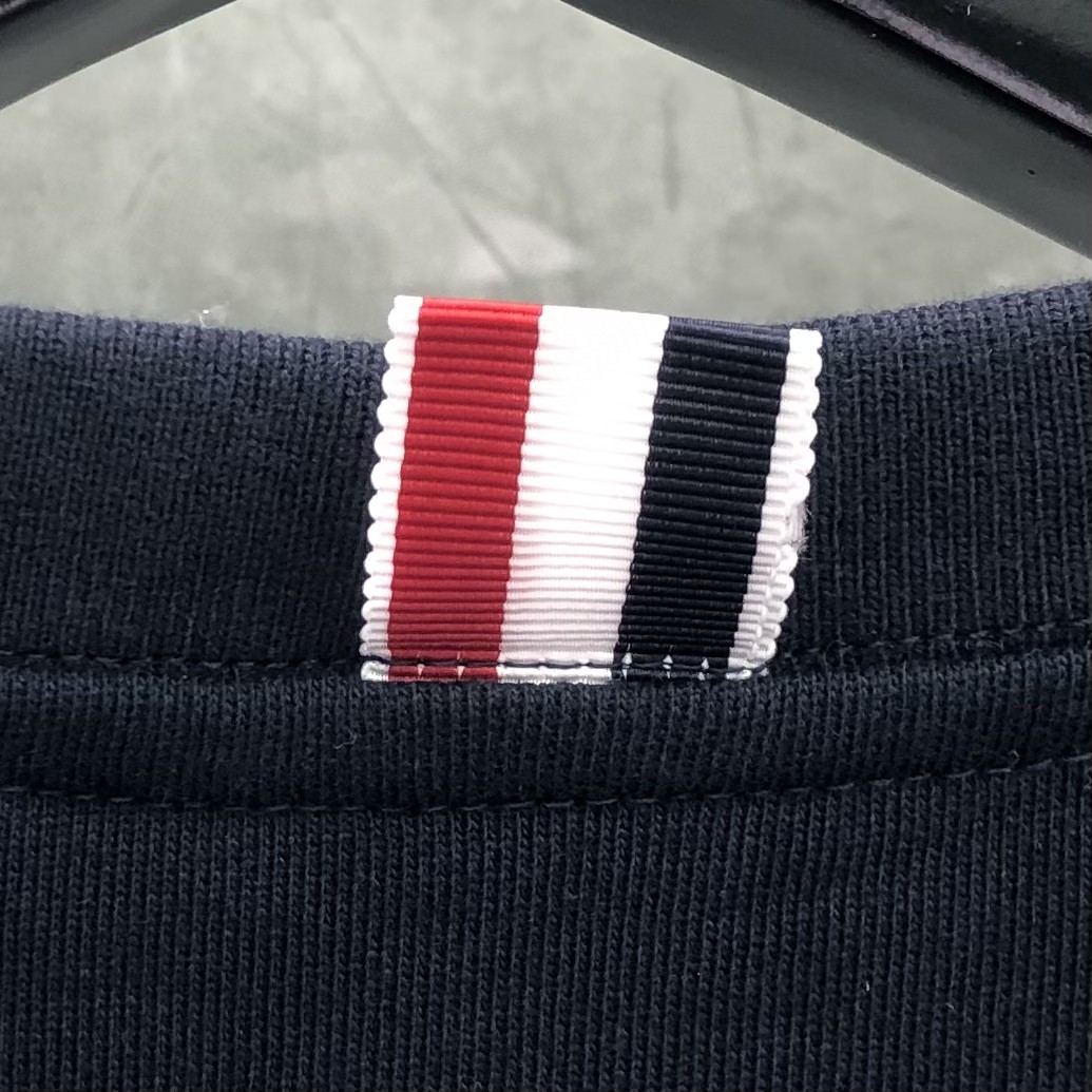THOM BROWNE 纯色刺绣徽标圆领卫衣 长袖 灰色 藏青色 MJT277A-06931-065