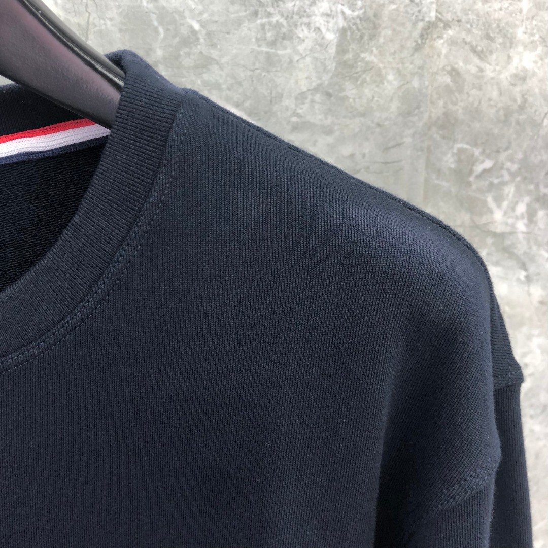 THOM BROWNE 纯色刺绣徽标圆领卫衣 长袖 灰色 藏青色 MJT277A-06931-065