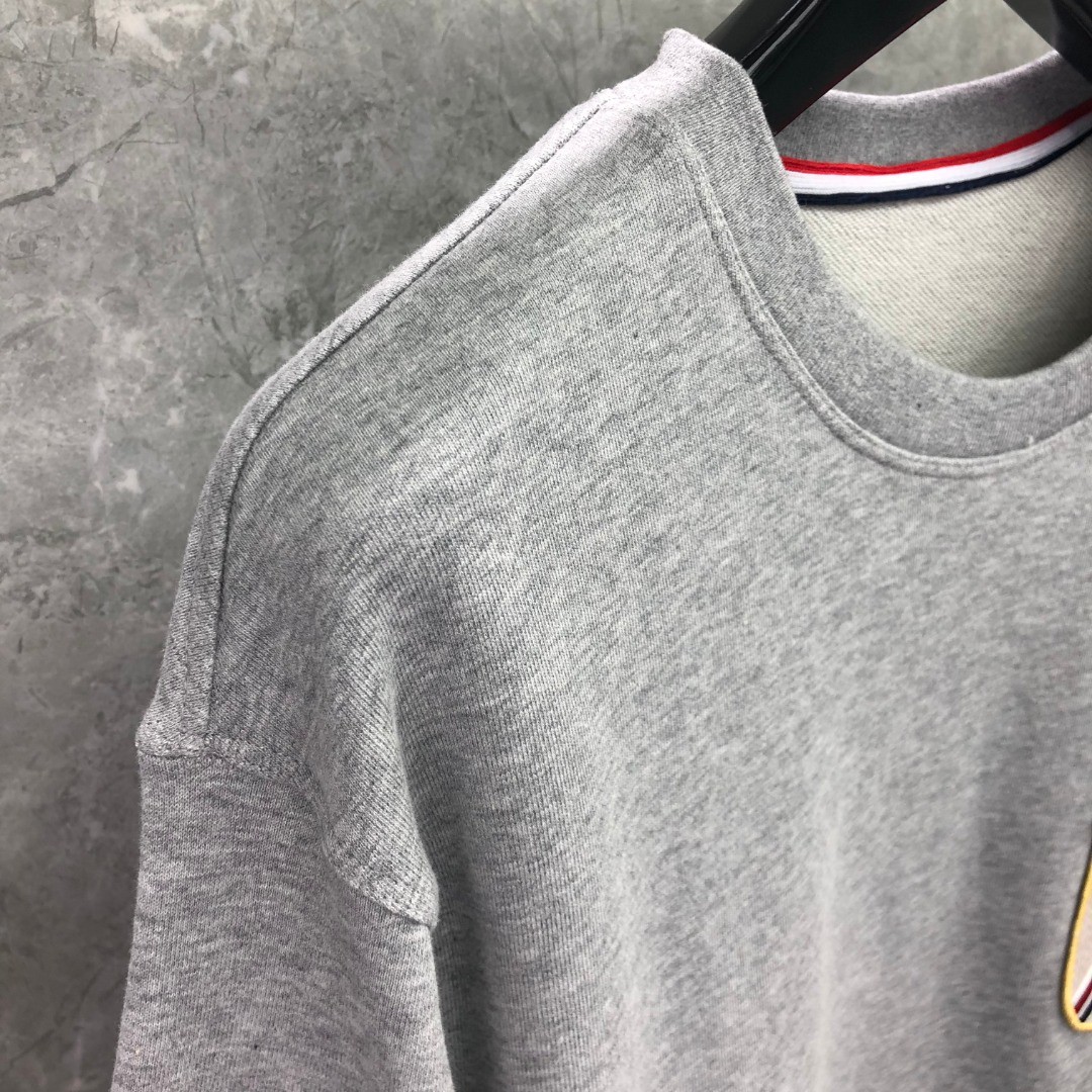 THOM BROWNE 纯色刺绣徽标圆领卫衣 长袖 灰色 藏青色 MJT277A-06931-065