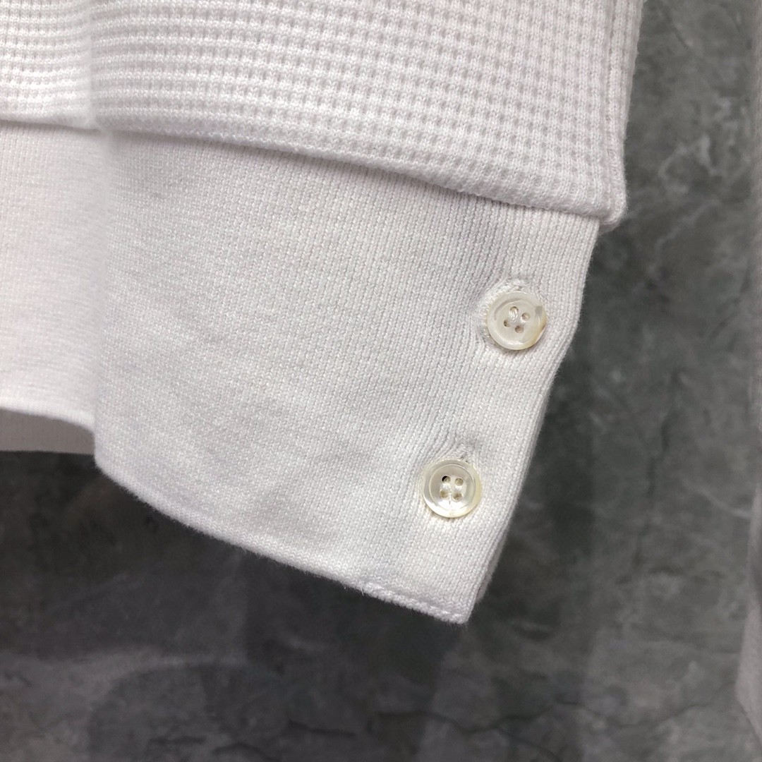 THOM BROWNE 经典袖子四条纹圆领卫衣 套头 长袖 灰色 藏青色 白色 