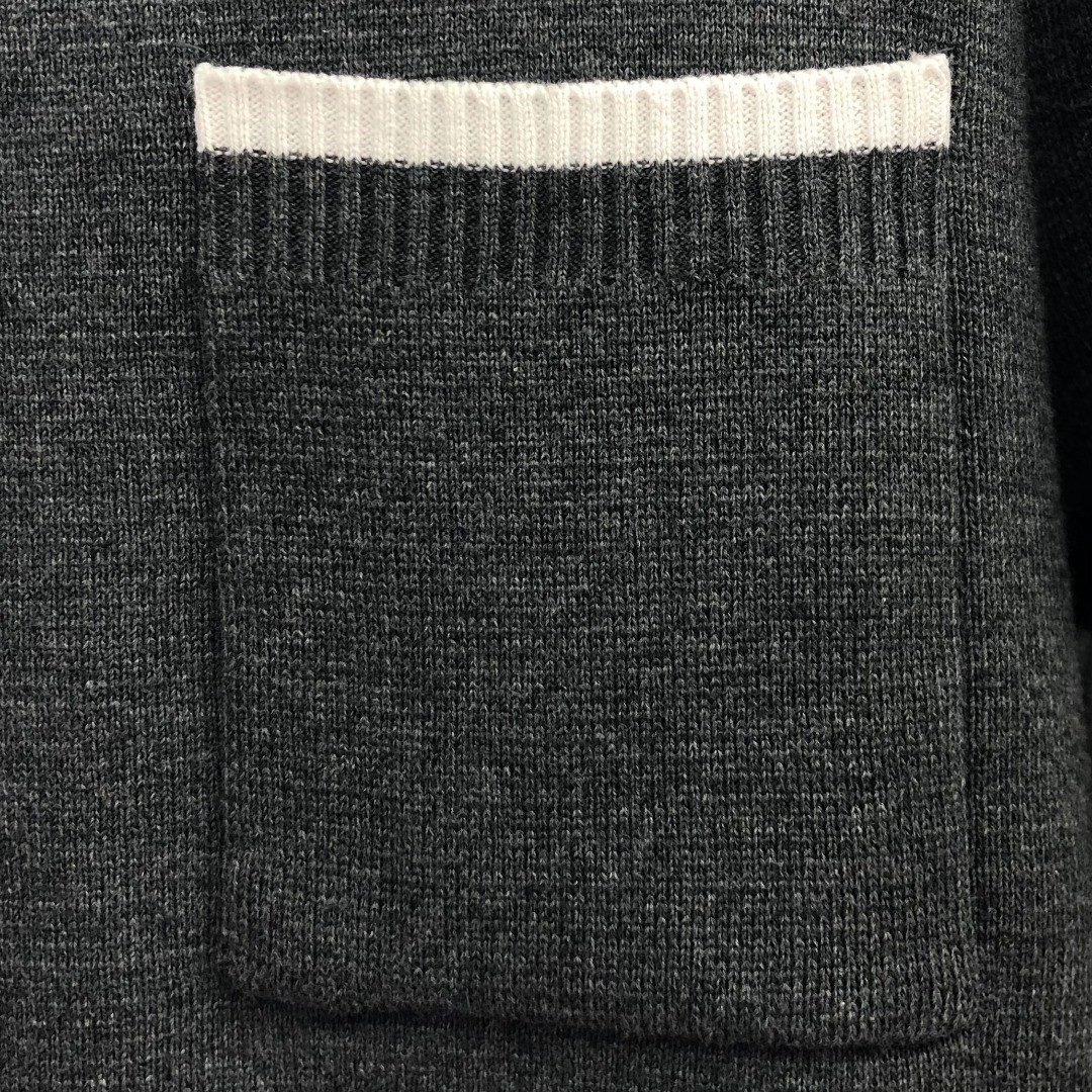 THOM BROWNE 经典袖子四条纹螺纹圆领毛衣 针织衫 长袖 灰色 藏青色 白色 MKA452A-Y3006-100