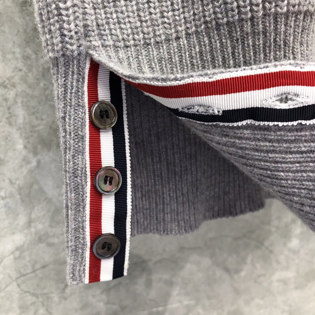 THOM BROWNE 经典条纹高领毛衣 针织衫 长袖 灰色 蓝色 白色 藏青色 