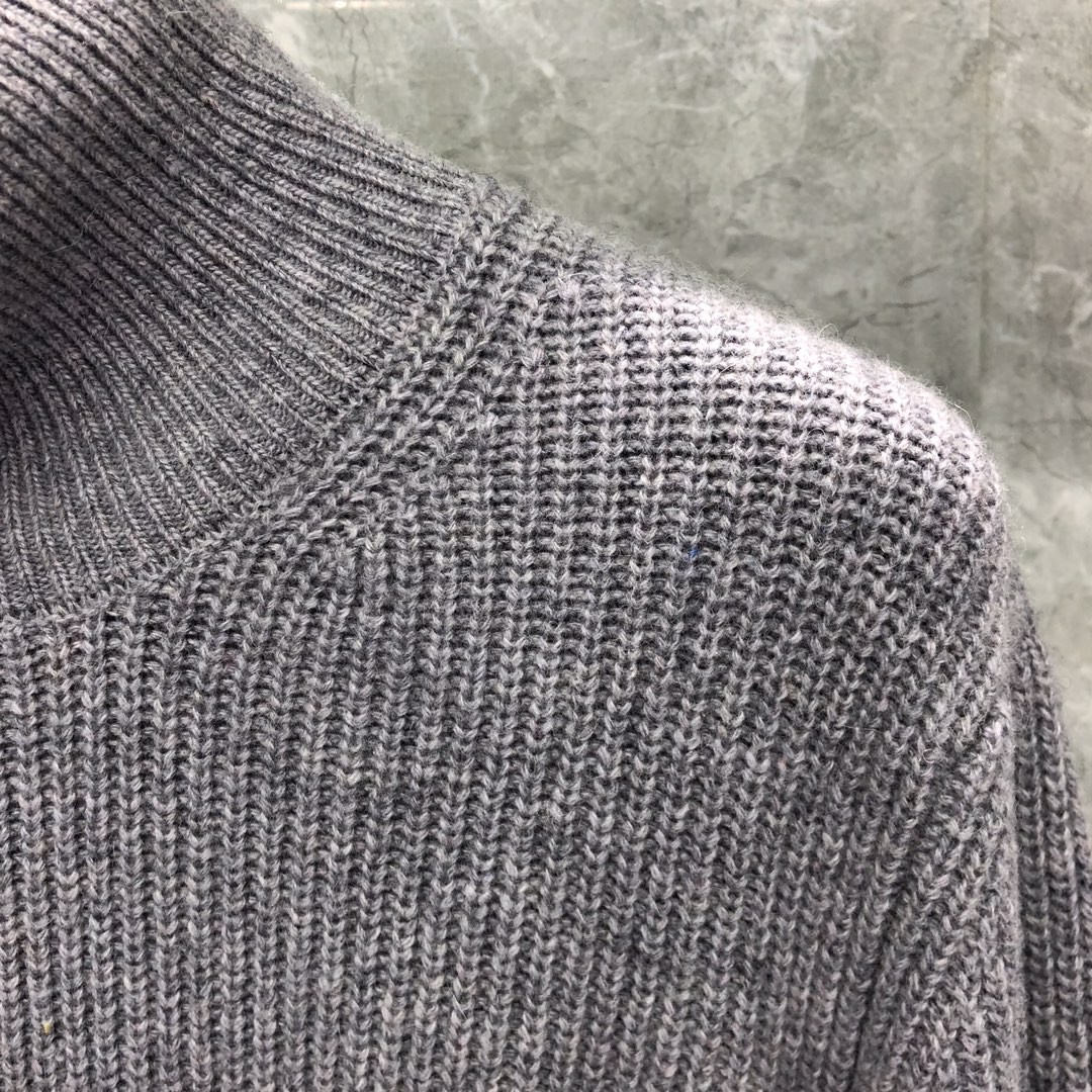 THOM BROWNE 经典条纹高领毛衣 针织衫 长袖 灰色 蓝色 白色 藏青色 