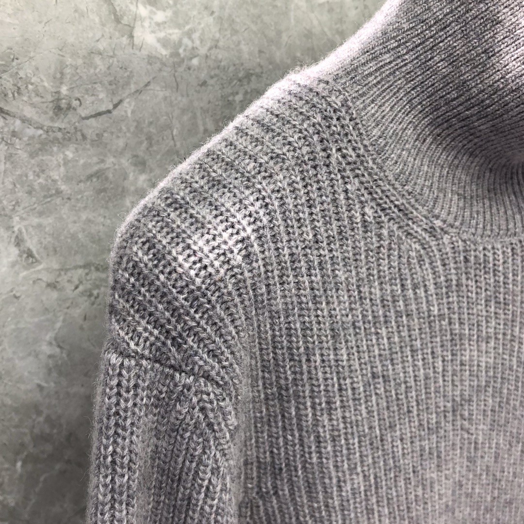 THOM BROWNE 经典条纹高领毛衣 针织衫 长袖 灰色 蓝色 白色 藏青色 