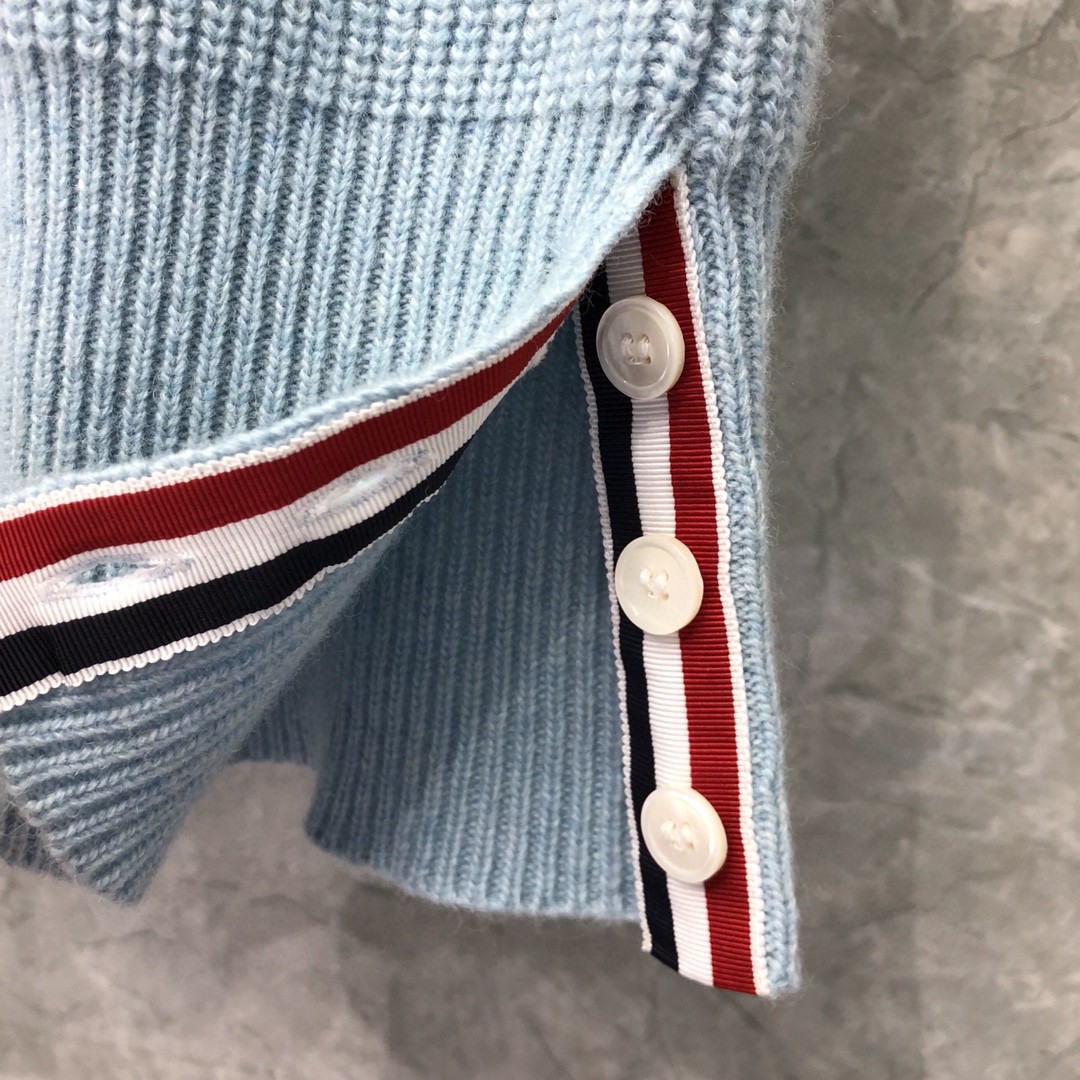THOM BROWNE 经典条纹高领毛衣 针织衫 长袖 灰色 蓝色 白色 藏青色 