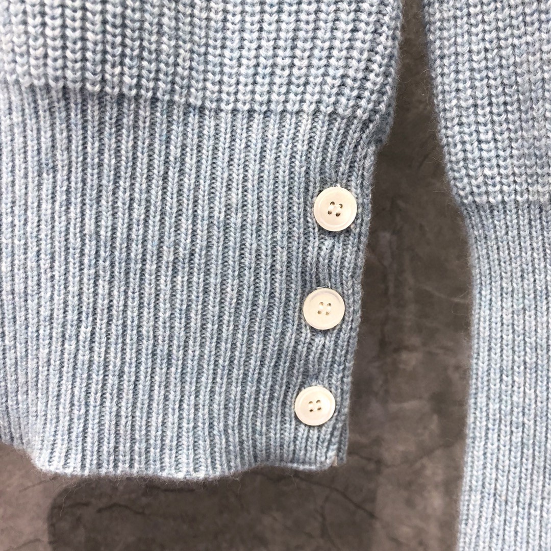 THOM BROWNE 经典条纹高领毛衣 针织衫 长袖 灰色 蓝色 白色 藏青色 