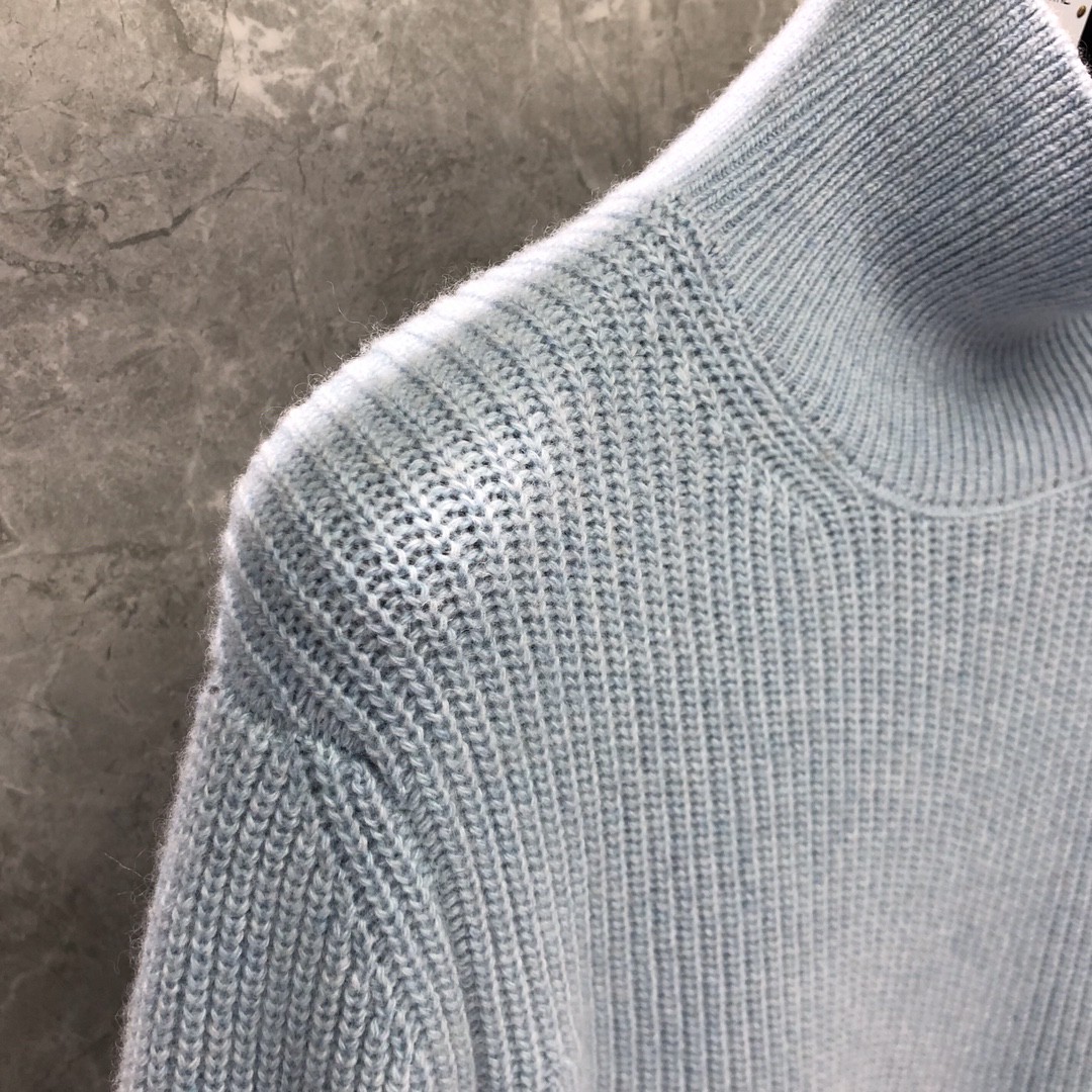 THOM BROWNE 经典条纹高领毛衣 针织衫 长袖 灰色 蓝色 白色 藏青色 