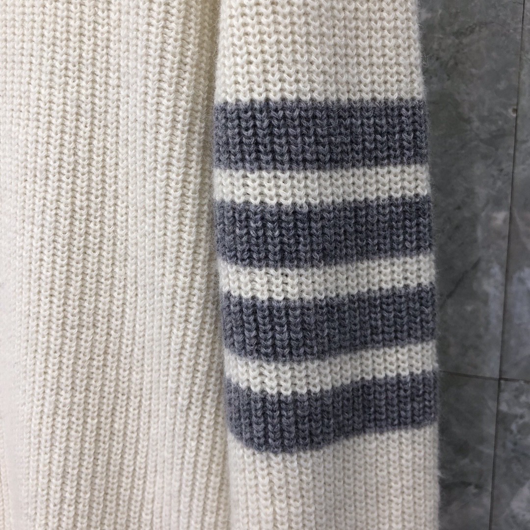 THOM BROWNE 经典条纹高领毛衣 针织衫 长袖 灰色 蓝色 白色 藏青色 
