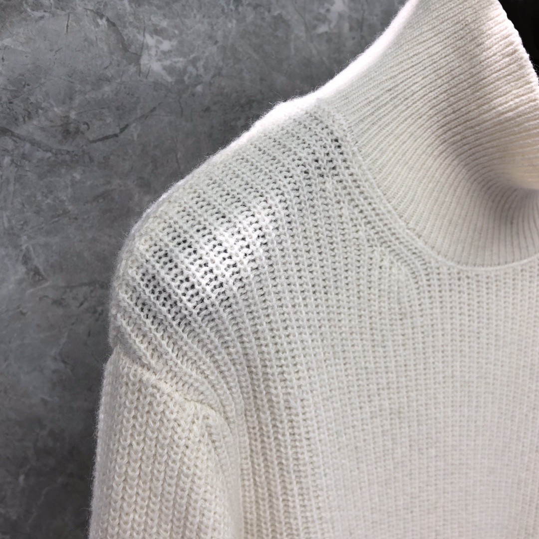 THOM BROWNE 经典条纹高领毛衣 针织衫 长袖 灰色 蓝色 白色 藏青色 