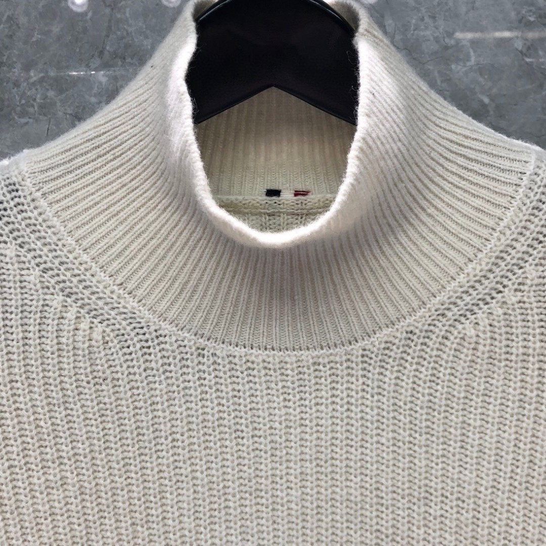 THOM BROWNE 经典条纹高领毛衣 针织衫 长袖 灰色 蓝色 白色 藏青色 