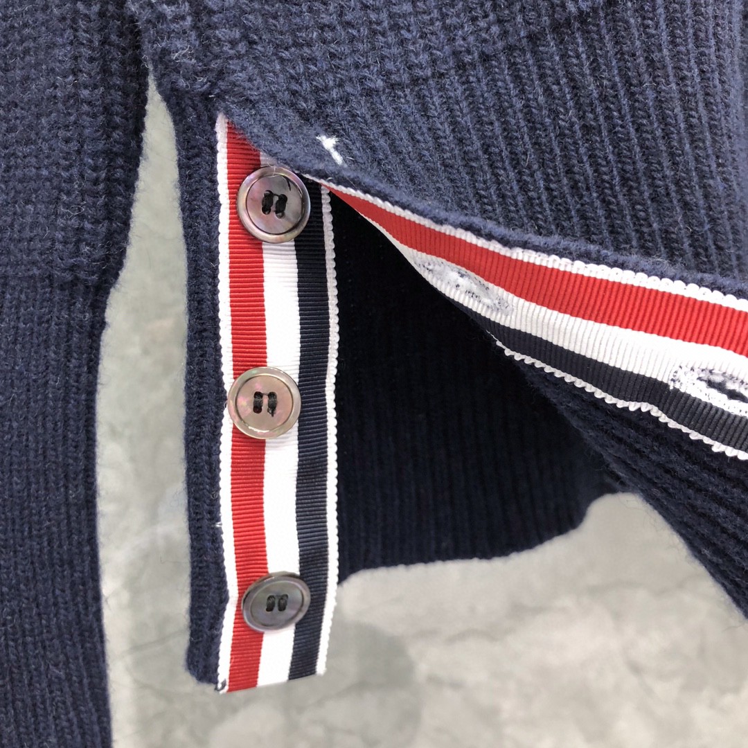 THOM BROWNE 经典条纹高领毛衣 针织衫 长袖 灰色 蓝色 白色 藏青色 