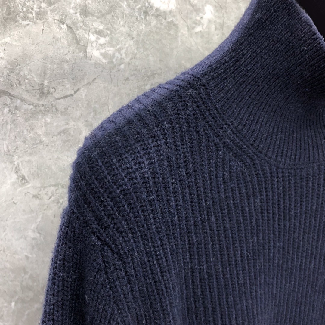 THOM BROWNE 经典条纹高领毛衣 针织衫 长袖 灰色 蓝色 白色 藏青色 