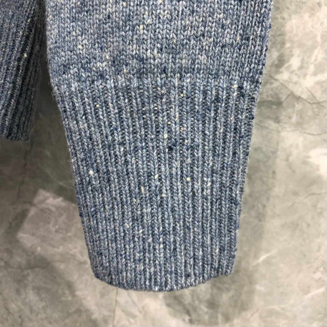 THOM BROWNE 条纹提花羊毛毛衣 针织衫 长袖 蓝色 灰色 白色 藏青色 MKA330A-Y1502-415