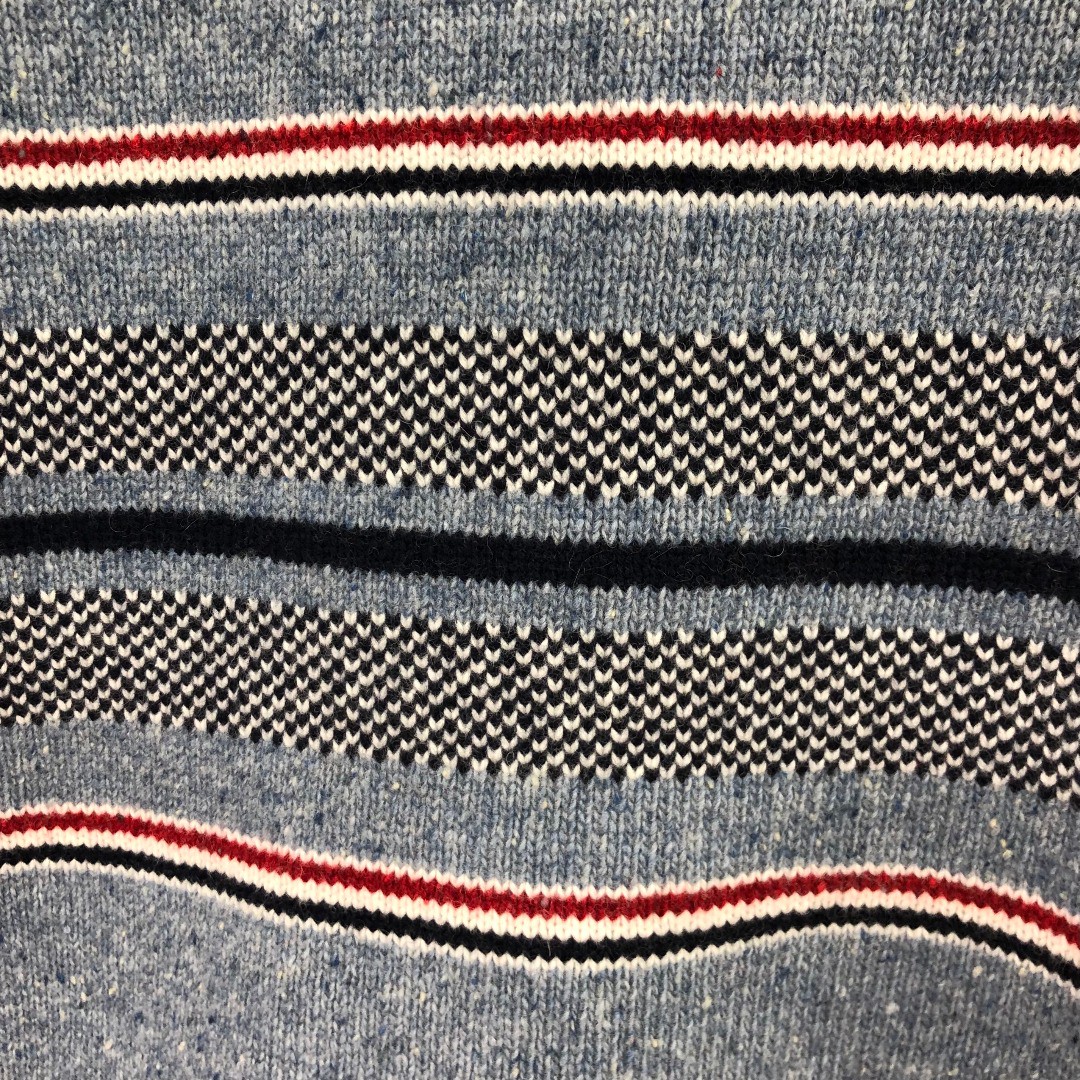 THOM BROWNE 条纹提花羊毛毛衣 针织衫 长袖 蓝色 灰色 白色 藏青色 MKA330A-Y1502-415