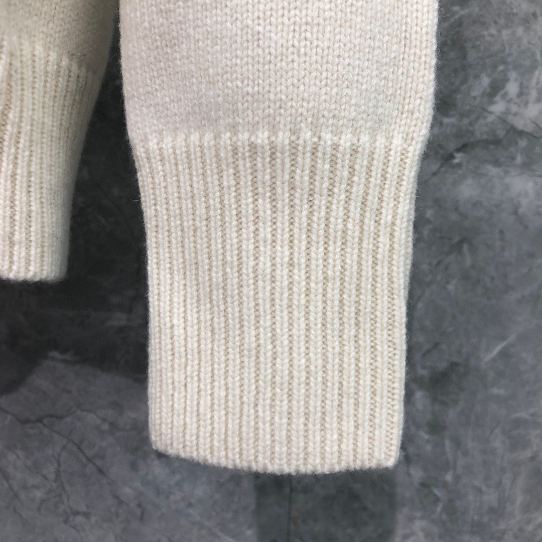 THOM BROWNE 条纹提花羊毛毛衣 针织衫 长袖 蓝色 灰色 白色 藏青色 MKA330A-Y1502-415