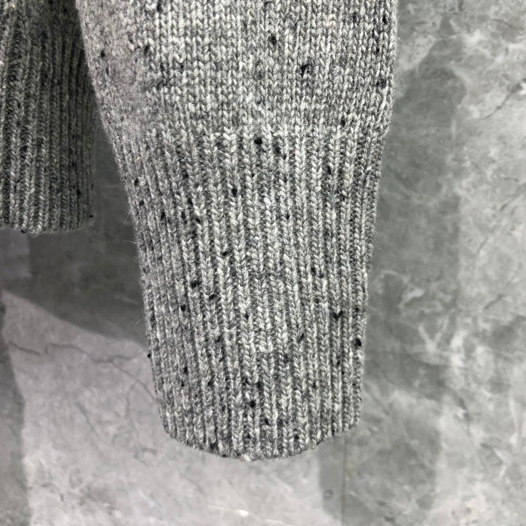 THOM BROWNE 条纹提花羊毛毛衣 针织衫 长袖 蓝色 灰色 白色 藏青色 MKA330A-Y1502-415