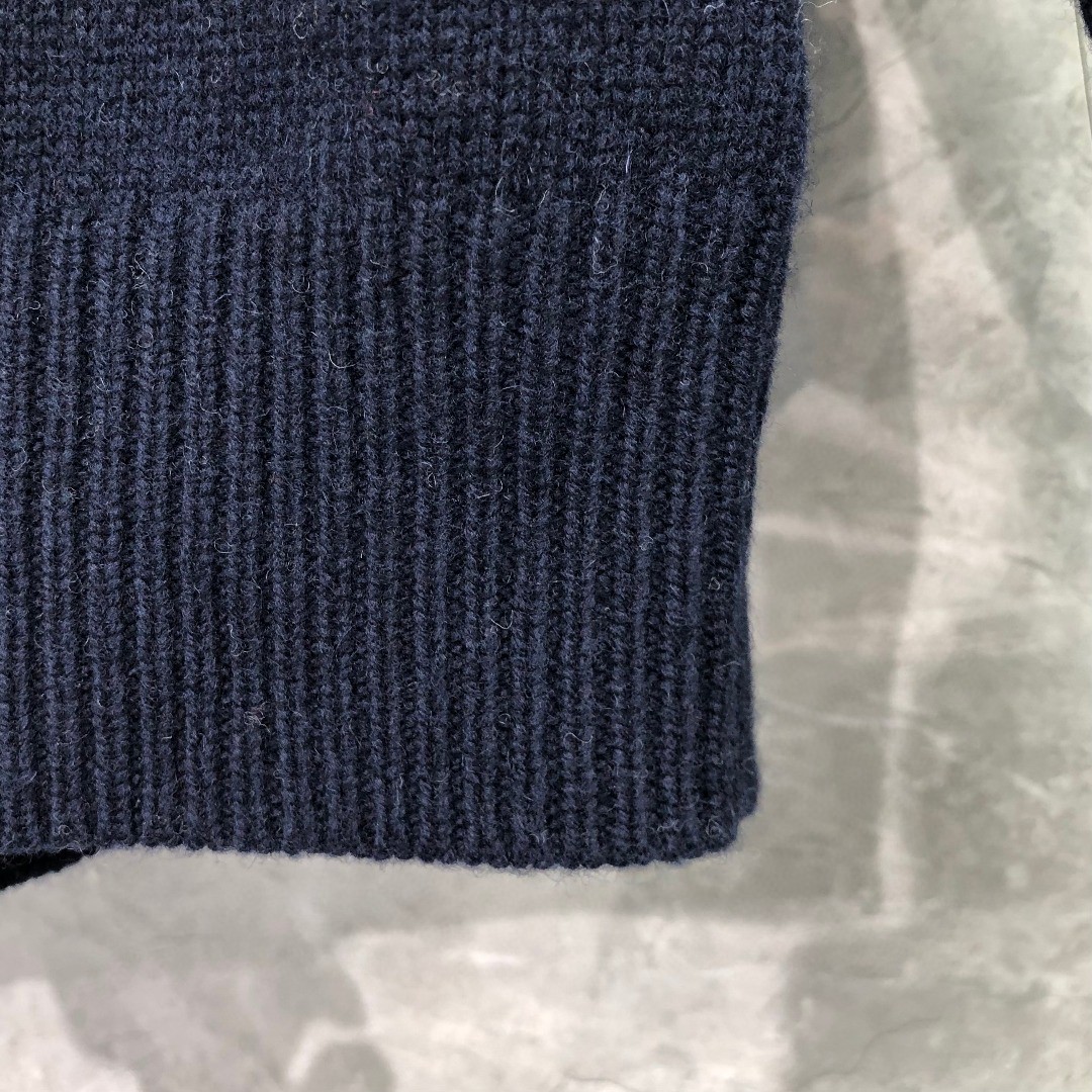 THOM BROWNE 条纹提花羊毛毛衣 针织衫 长袖 蓝色 灰色 白色 藏青色 MKA330A-Y1502-415