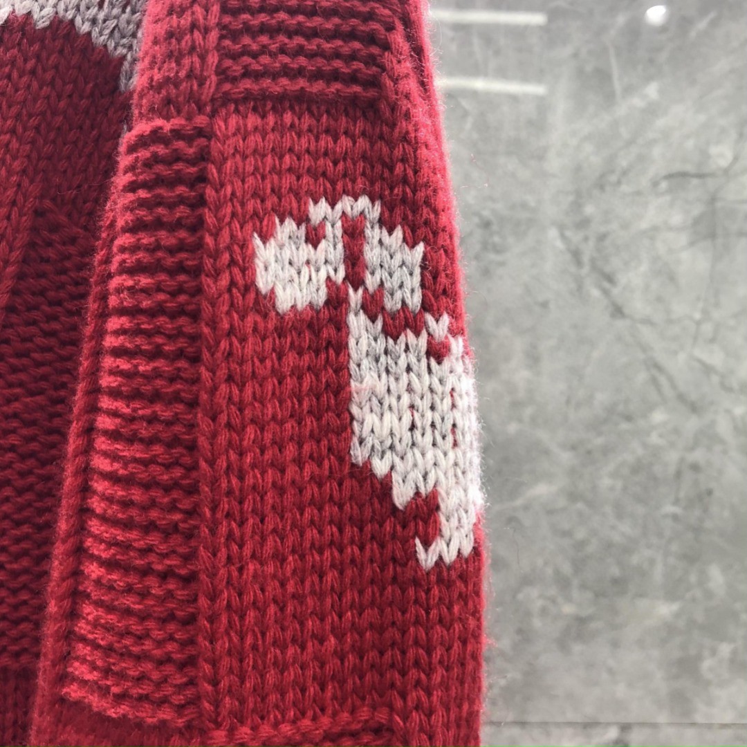 THOM BROWNE 小狗图案套头毛衣 针织衫 长袖 女款 红色 藏青色 白色