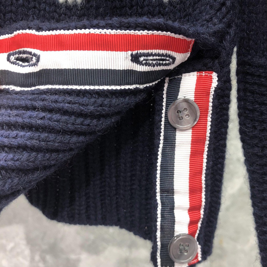 THOM BROWNE 小狗图案套头毛衣 针织衫 长袖 女款 红色 藏青色 白色