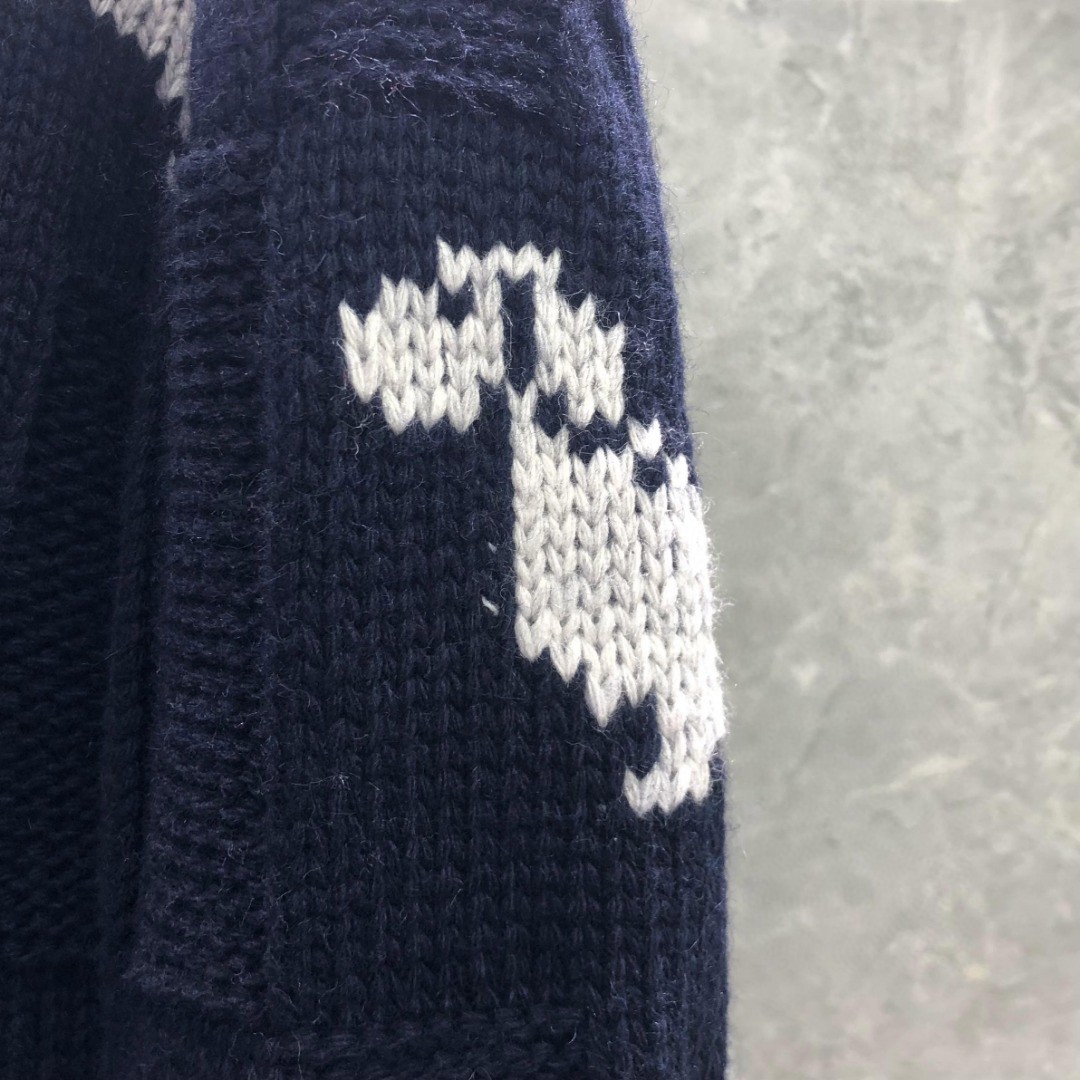 THOM BROWNE 小狗图案套头毛衣 针织衫 长袖 女款 红色 藏青色 白色