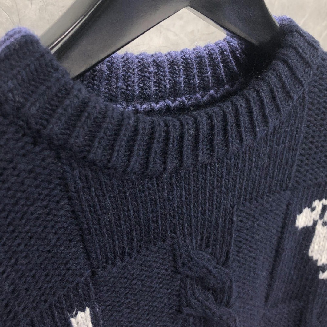 THOM BROWNE 小狗图案套头毛衣 针织衫 长袖 女款 红色 藏青色 白色