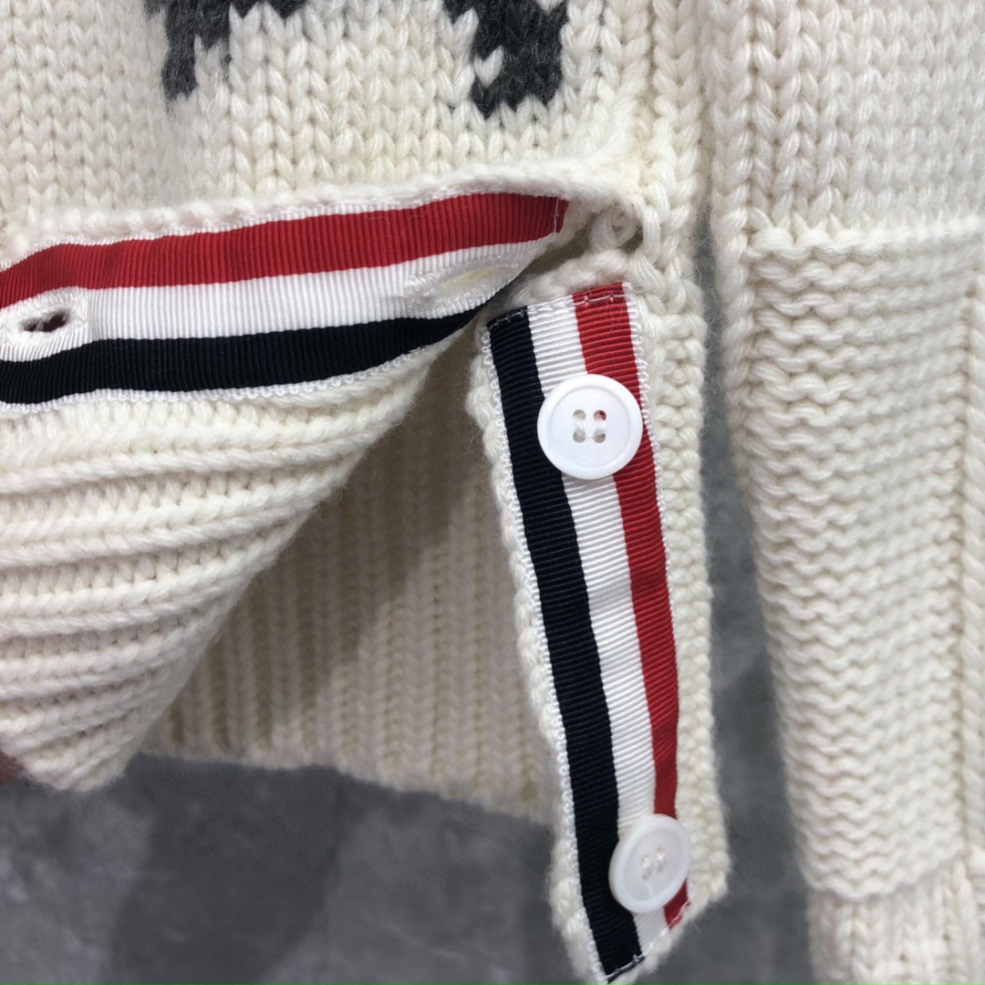 THOM BROWNE 小狗图案套头毛衣 针织衫 长袖 女款 红色 藏青色 白色